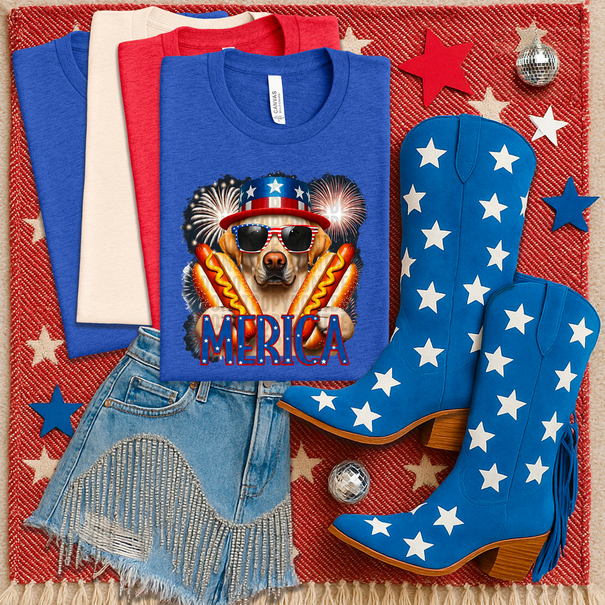 Merica Dog 104580 DTF transfer