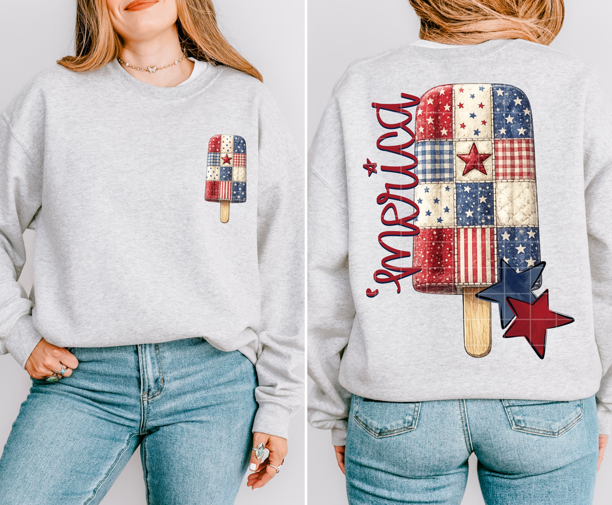 Patchwork popsicle FRONT ONLY (SDD) DTF Transfer