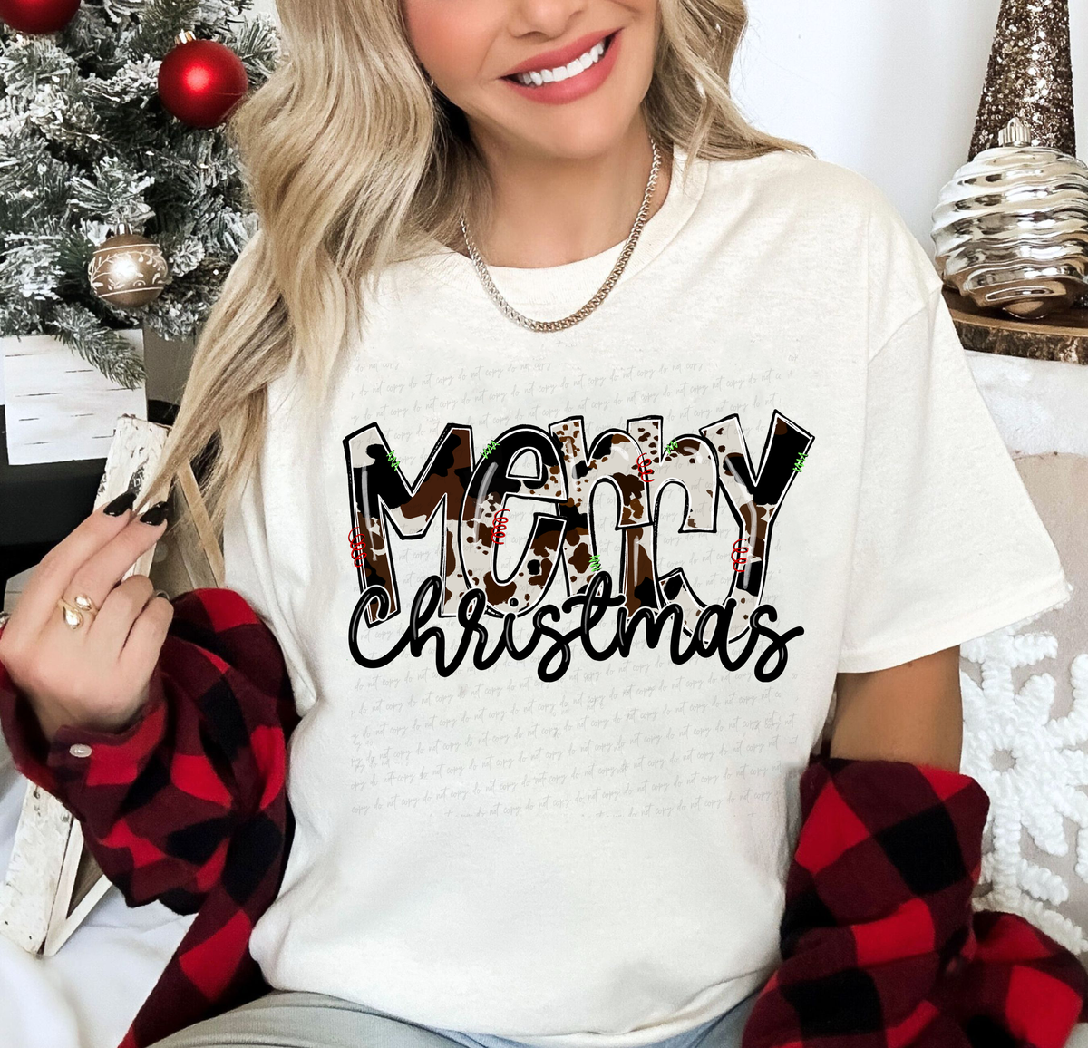 Merry Christmas Cowhide Font 114930 DTF Transfer