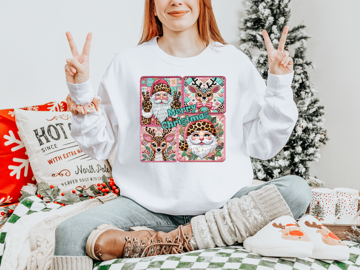 Merry Christmas Deer Leopard Santa Hat 59420 DTF transfer