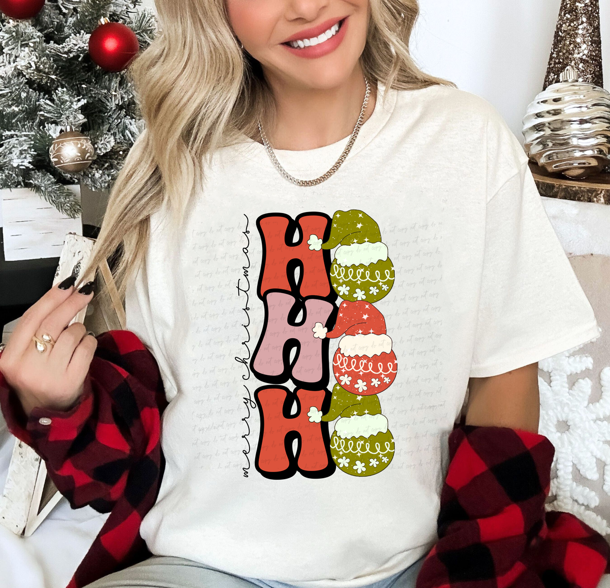 Merry Christmas Ho Ho Ho Ornaments 114798 DTF transfer