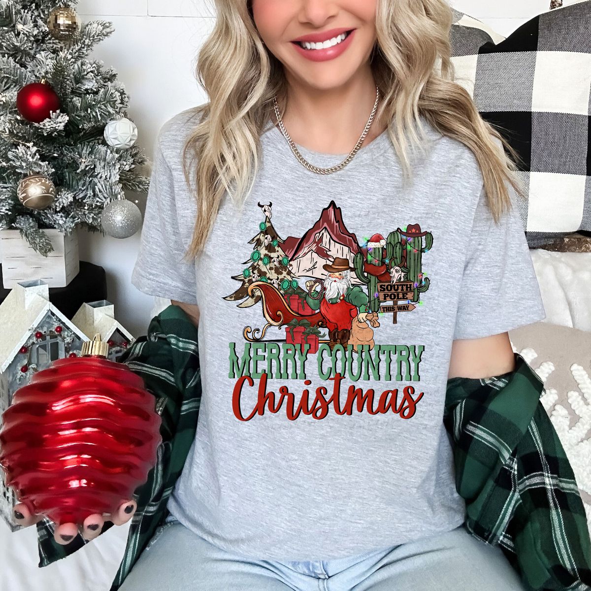 Merry Country Christmas Santa Collage 117068 DTF Transfer