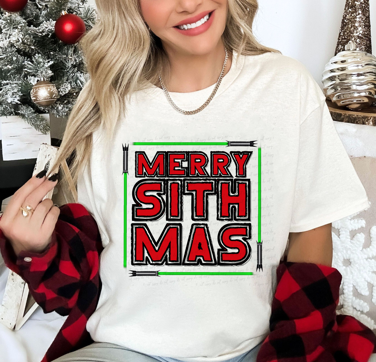 Merry Sith Mas Green Light Sabers 115006 DTF Transfer