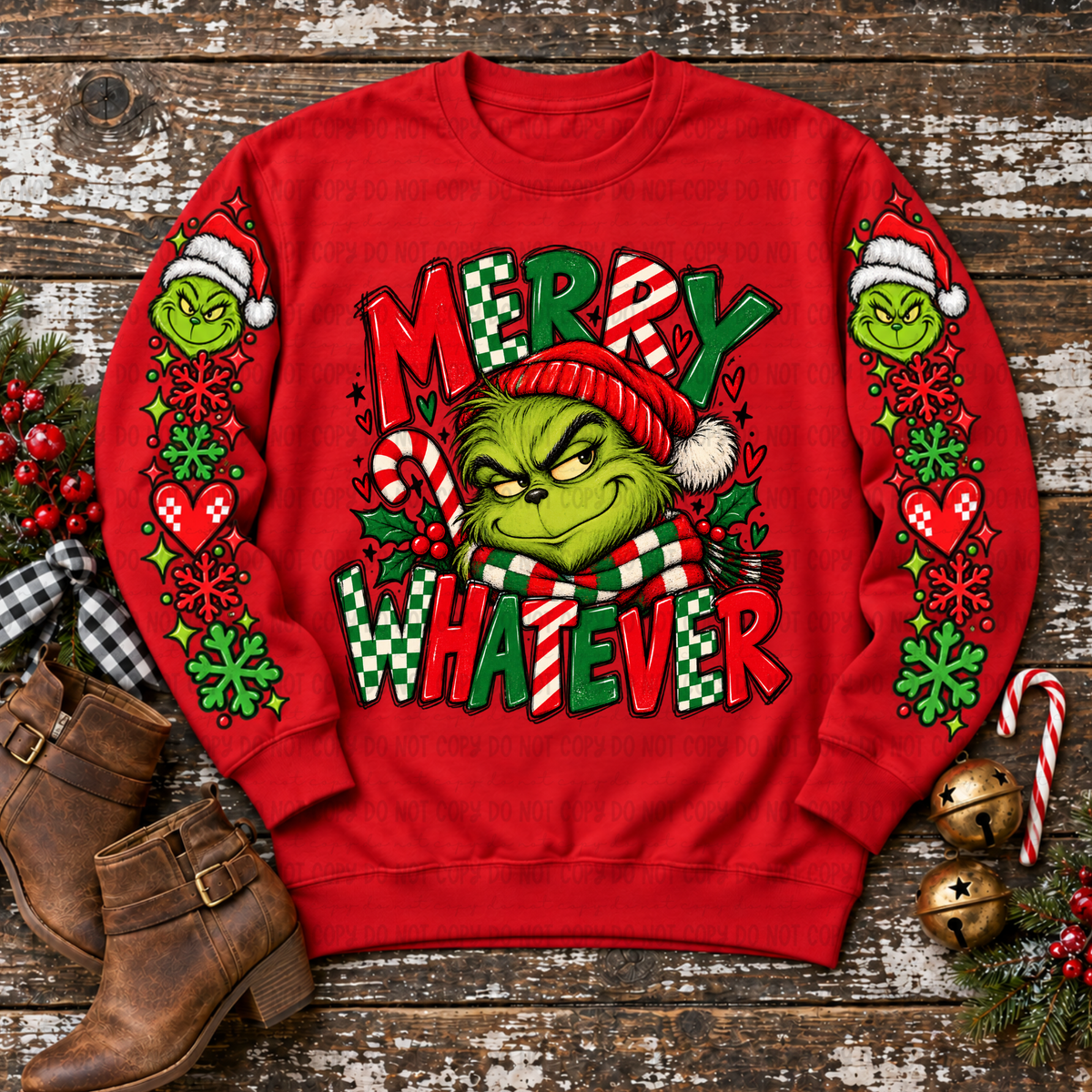 Merry whatever gman red and green (FRONT ONLY) (Revel) DTF
