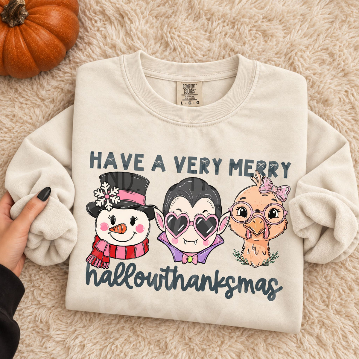 Have a very merry hallothanksmas (snowman, vampire, turkey) DTF Transfer