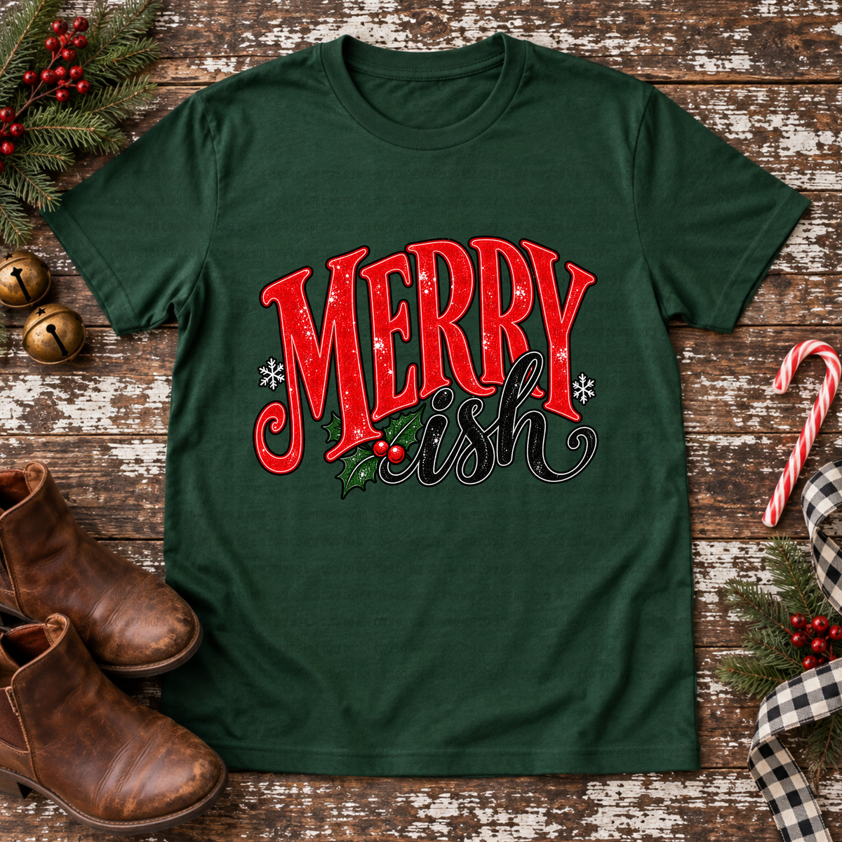 Merryish red with holly berries (Revel) DTF