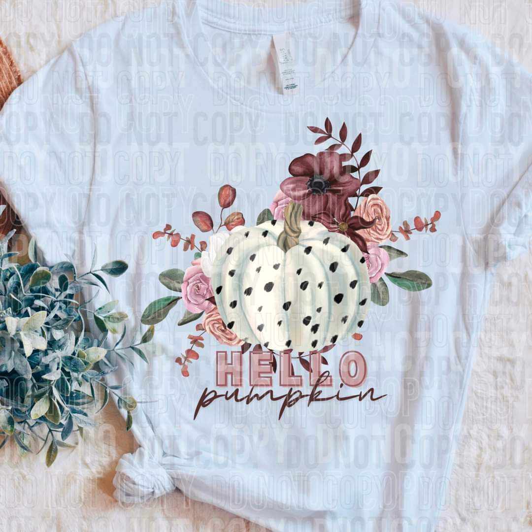Hello pumpkin mauve flowers (SBB) 44176 DTF transfer