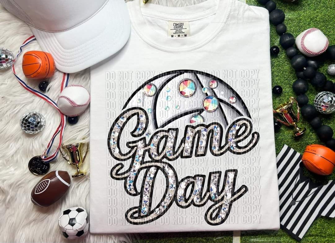 Game day volleyball with rhinestones (CRAFTI) 50327 DTF transfer