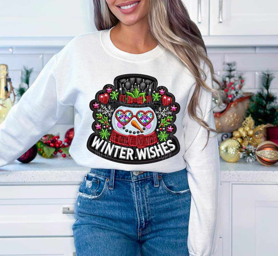 Winter wishes snowman (C's) 44000 DTF transfer