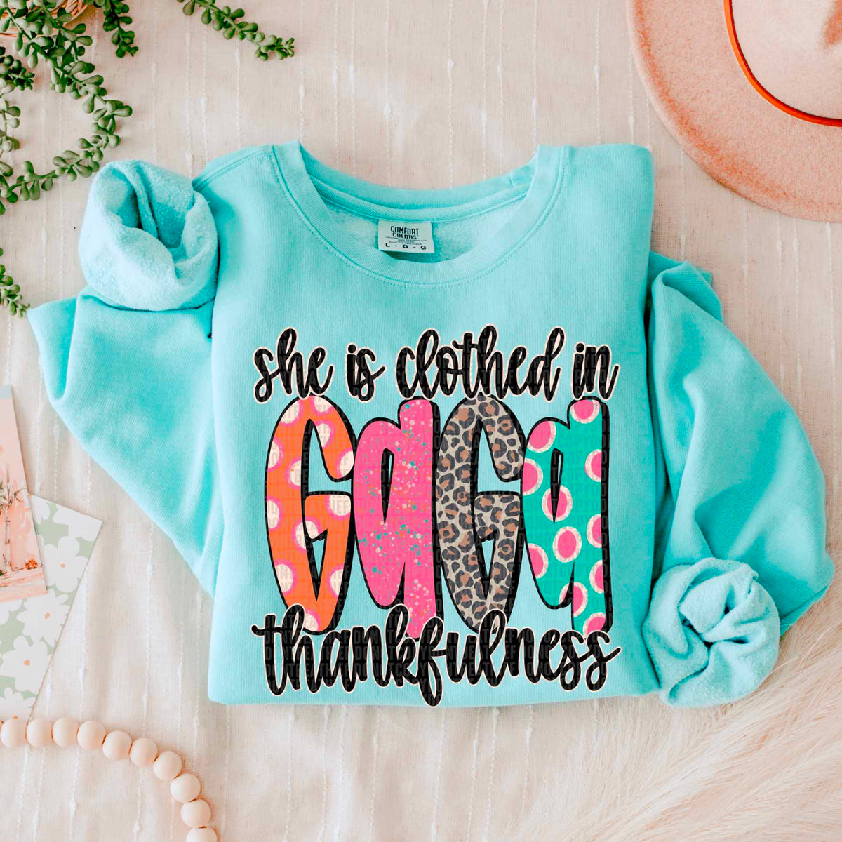She is clothed in thankfulness gaga 52276 DTF transfer