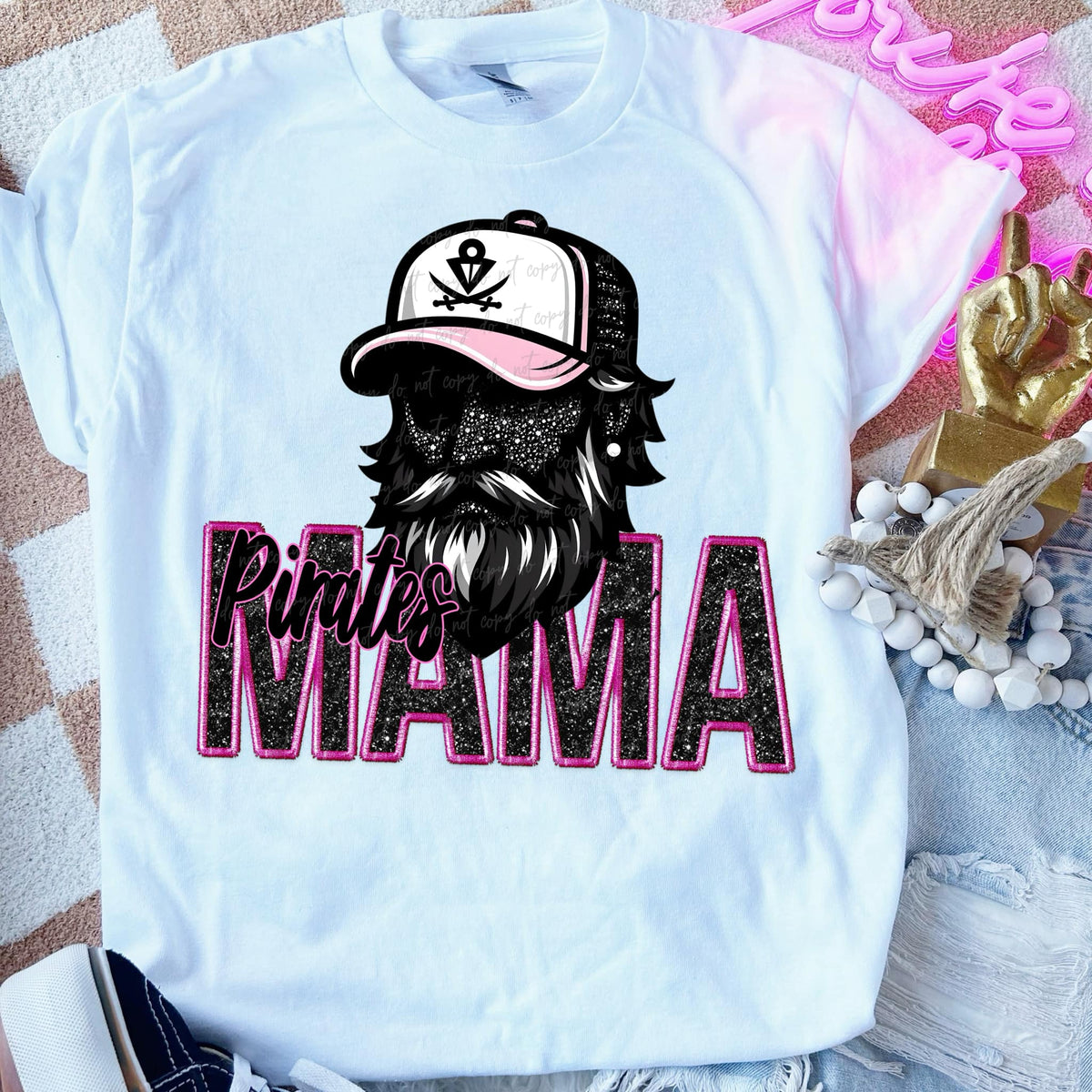 Pirates mama PINK DTF transfers