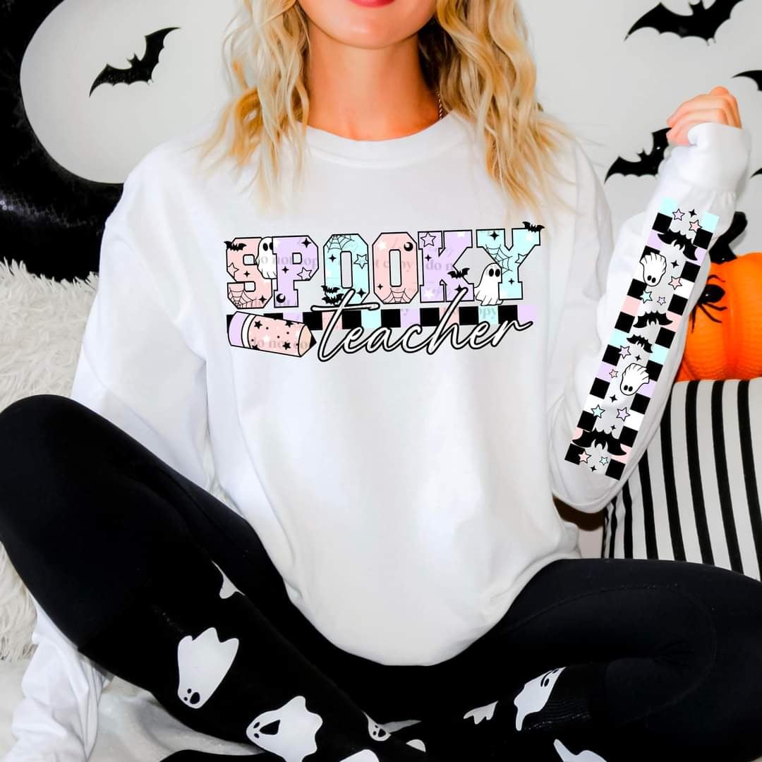 Spooky teacher pastel FRONT ONLY (CSC) 43940 DTF TRANSFER
