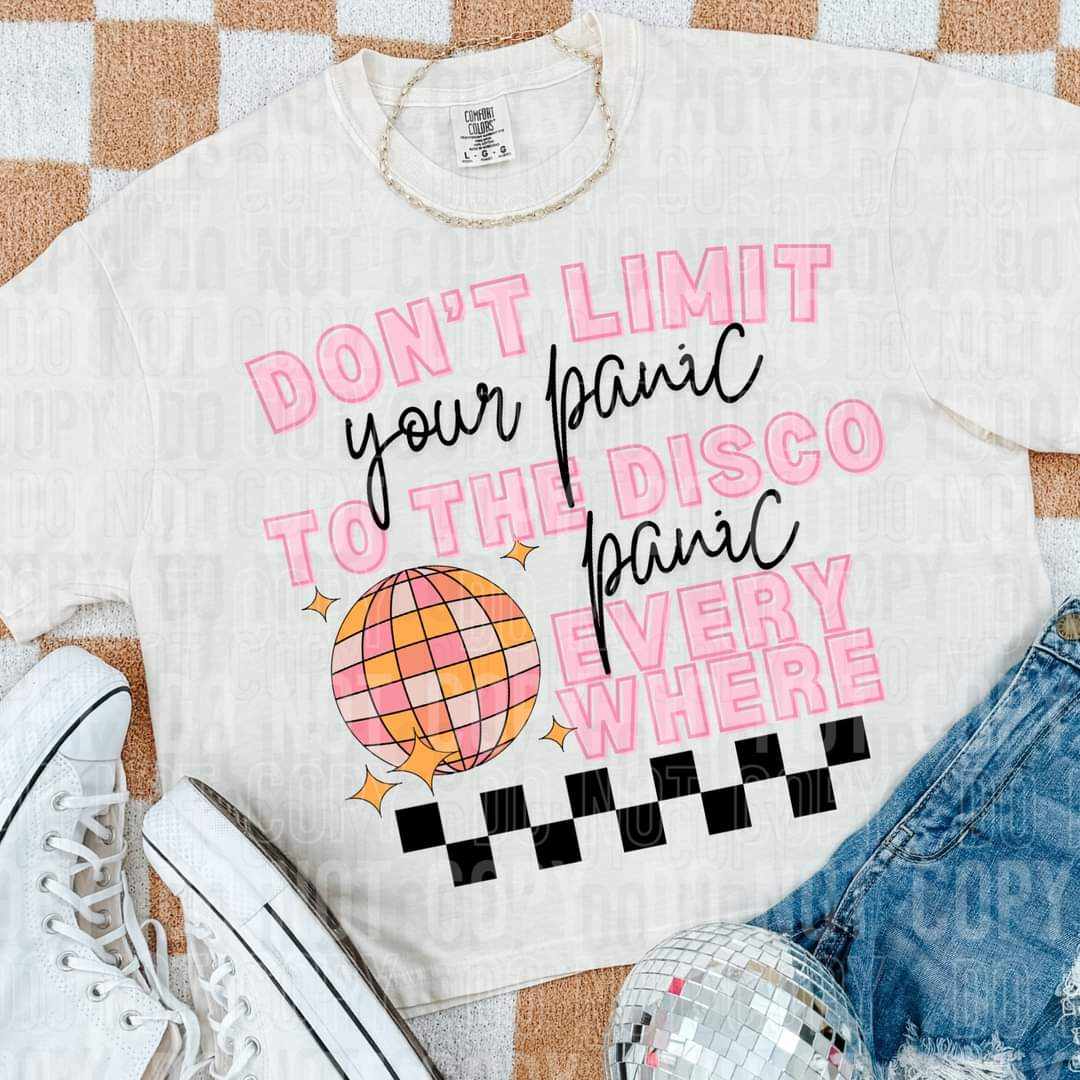 Don't limit your panic to the disco panic everywhere (SBB) 44179 DTF transfer