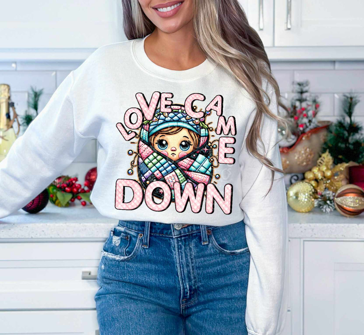 Love came down patch work DTF TRANSFER