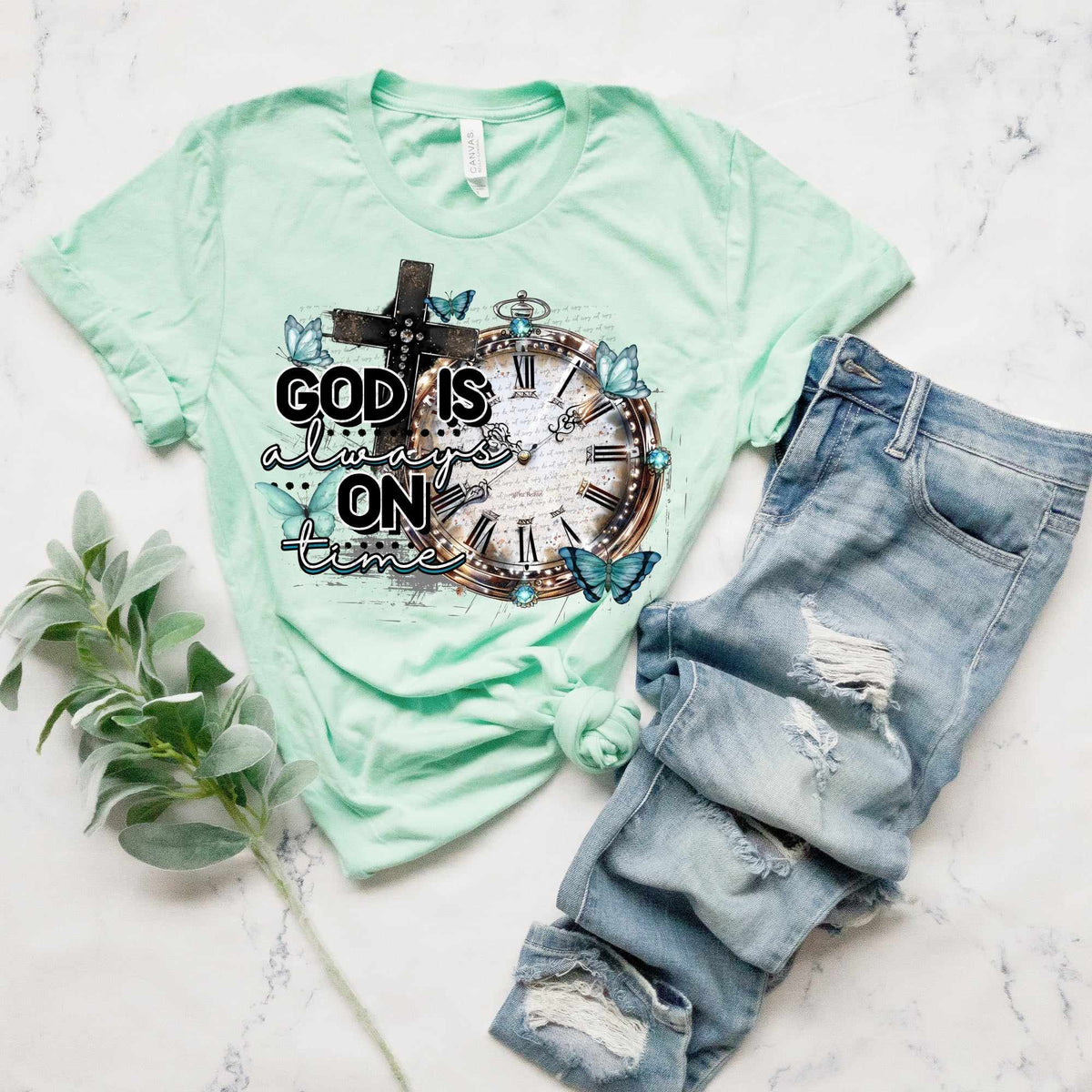 God is always on time exclusive 44831 DTF transfer