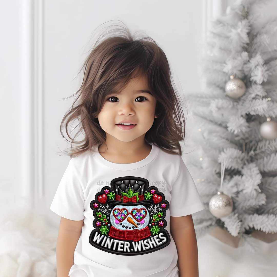 Winter wishes snowman (C's) 44000 DTF transfer
