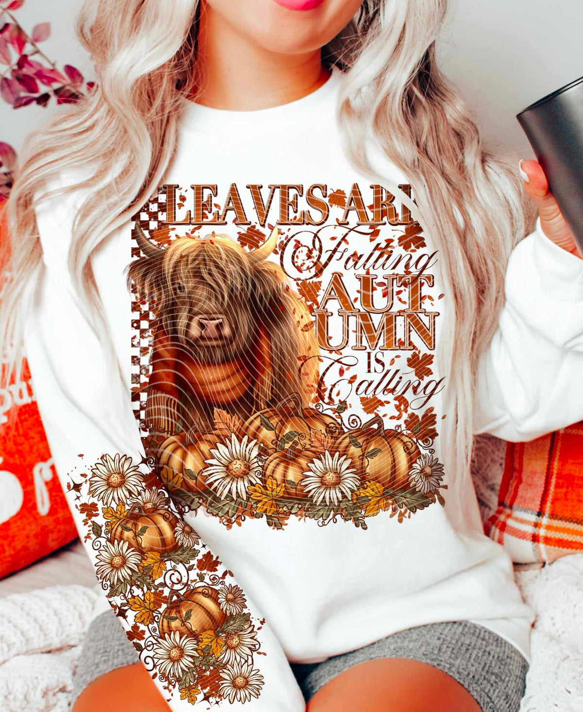 Pumpkins and flowers sleeve (AG) 52289 DTF transfer