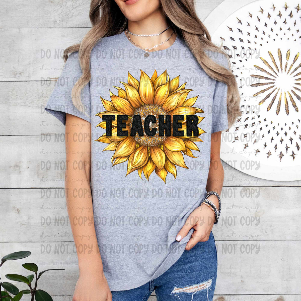 Teacher sunflower 44187 DTF transfer