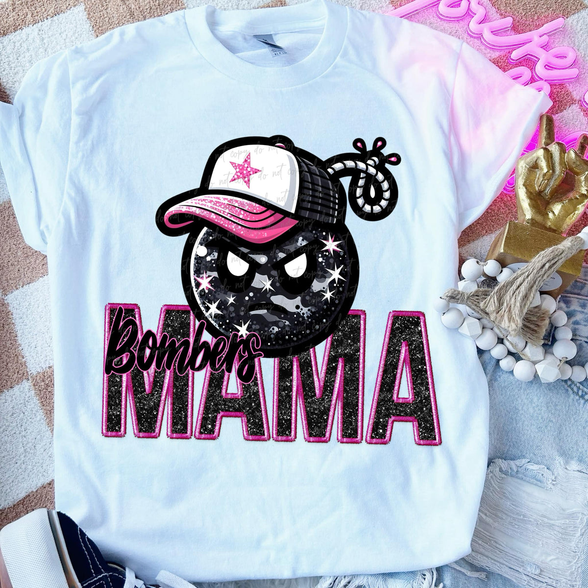 Bombers mama PINK DTF transfers