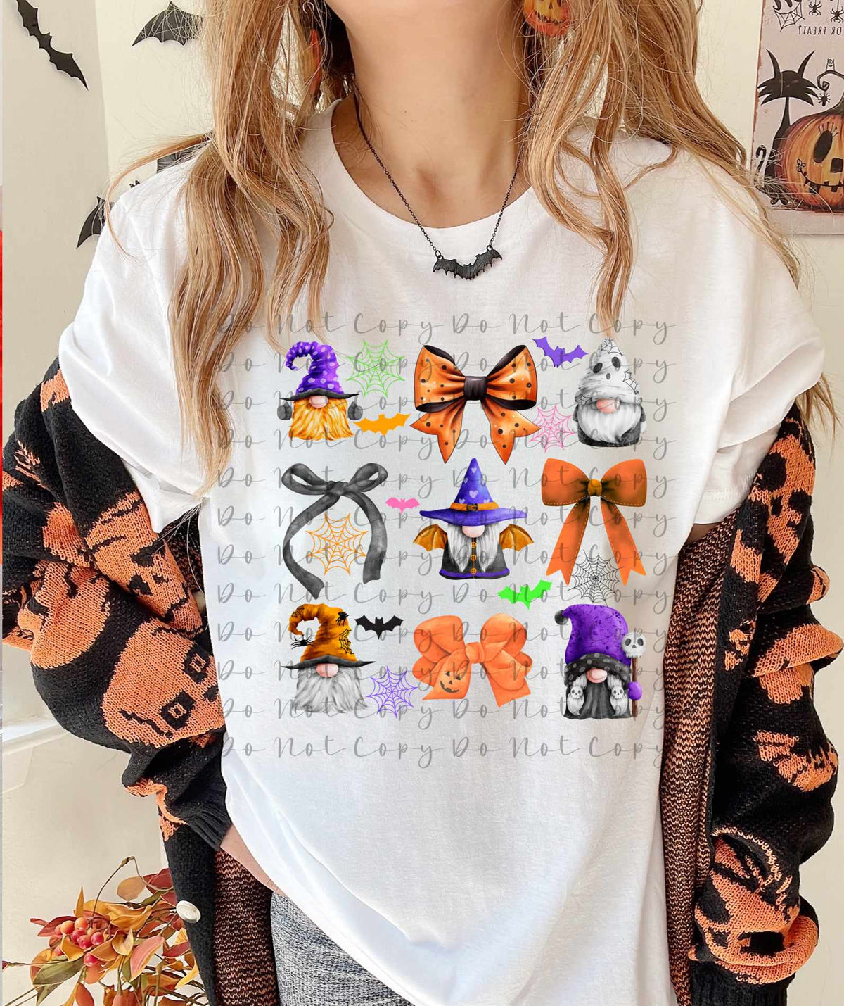 Witchy gnomes and bow collage DTF transfer