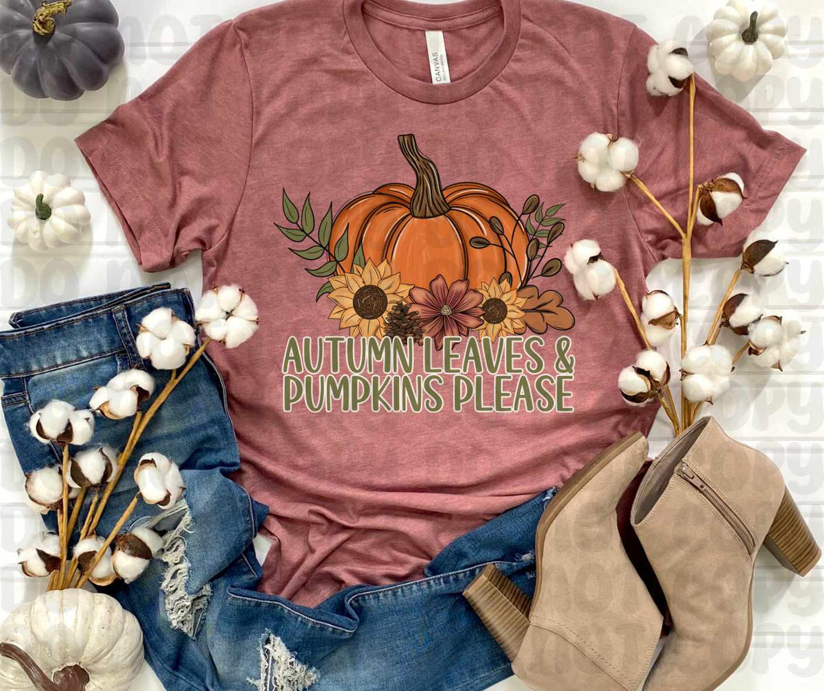 Autumn leaves & pumpkin please (canvista) 43700 DTF transfer