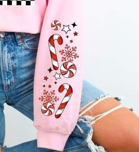 Peppermint candy sleeve (CSC) 43938 DTF TRANSFER