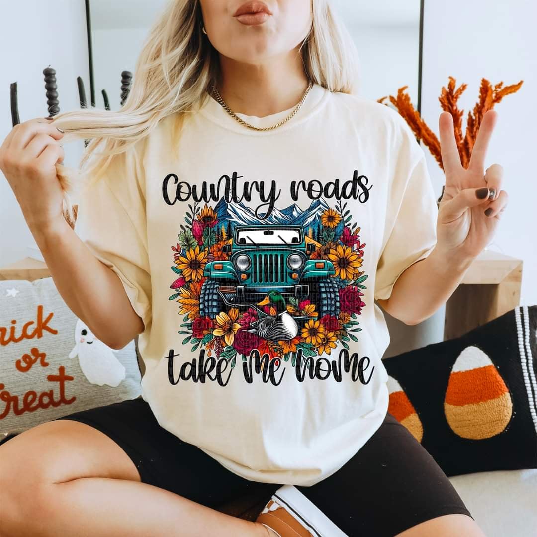 Country roads take me home J (CRAFTI) 44539 DTF transfer