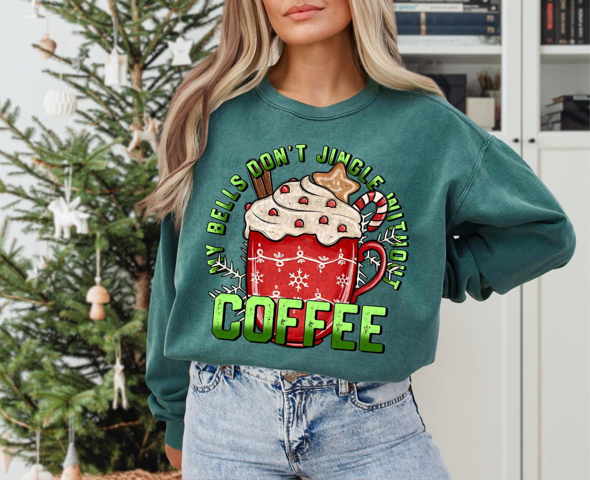 My bells don't gingle without coffee latte EXCLUSIVE DTF transfer