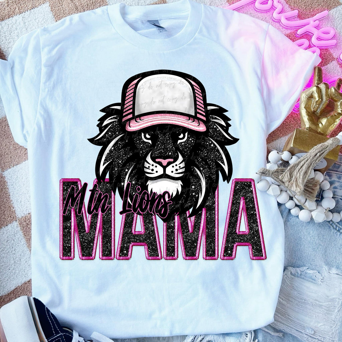 Mtn lions mama PINK DTF transfers