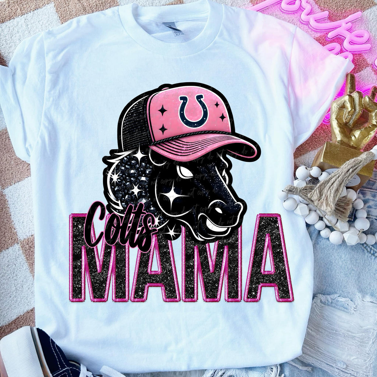 Colts mama PINK DTF transfers