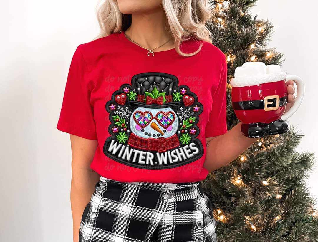 Winter wishes snowman (C's) 44000 DTF transfer