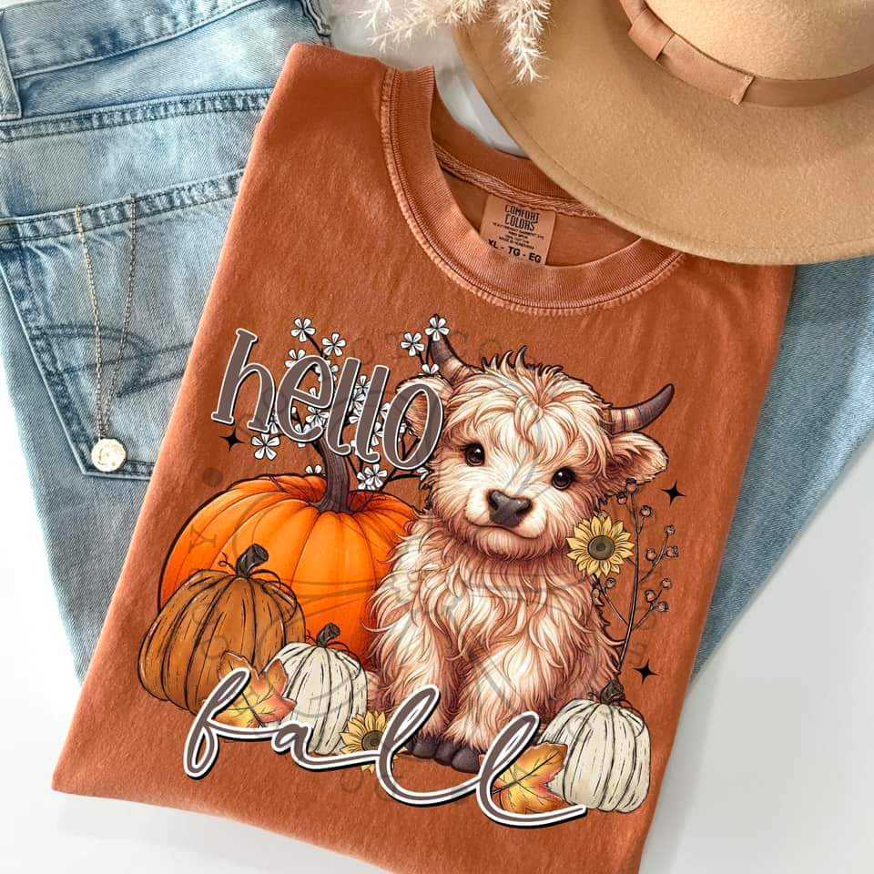 Hello fall baby cow (FDCD) 43821 DTF TRANSFER