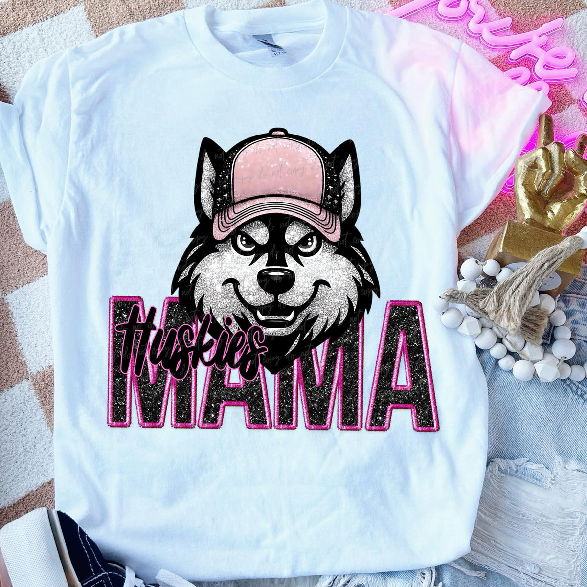 Huskies mama PINK DTF transfers