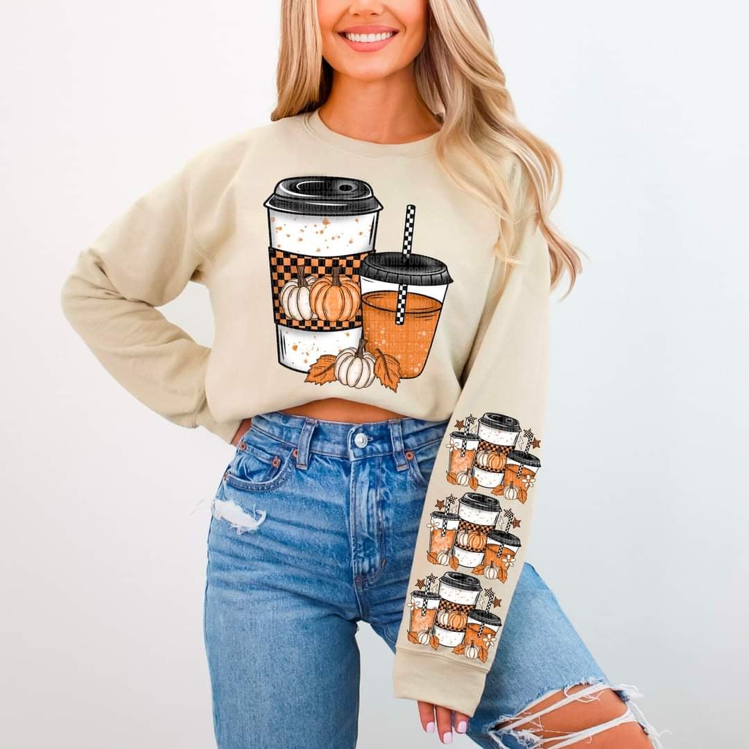 Pumpkin lattes FRONT ONLY exclusive 43901 DTF TRANSFER