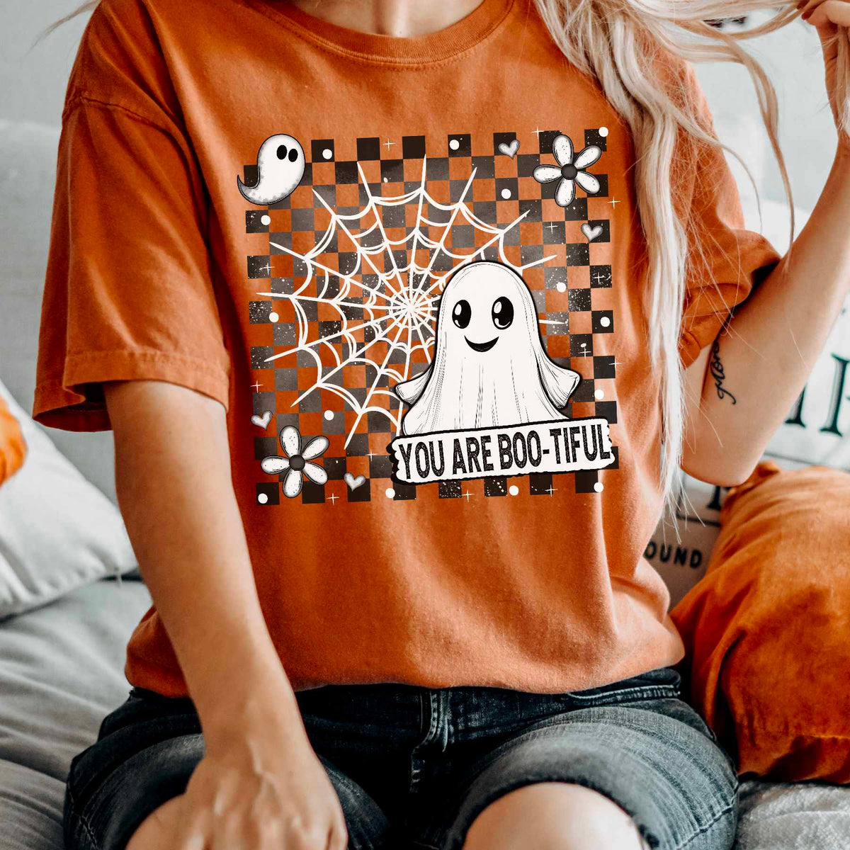 You are boo-tiful ghost retangle DTF transfer