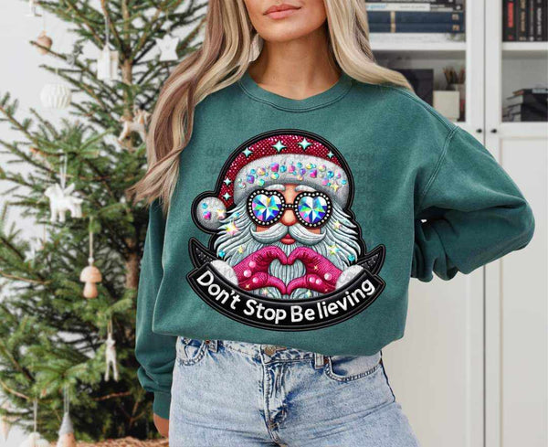 Don't stop believing santa (C's) 43999 DTF transfer