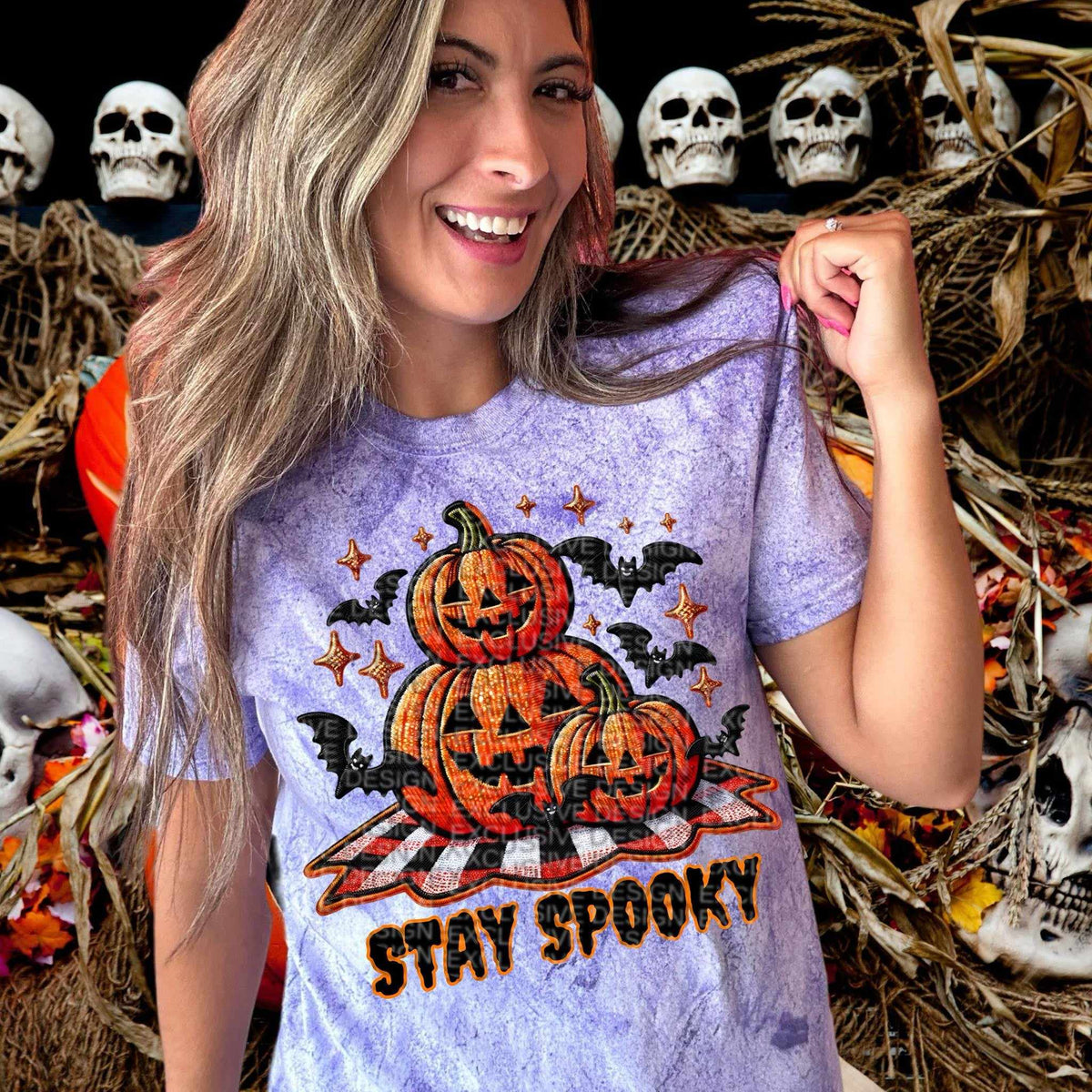 Stay spooky stacked pumpkins (HW) 50320 DTF transfer