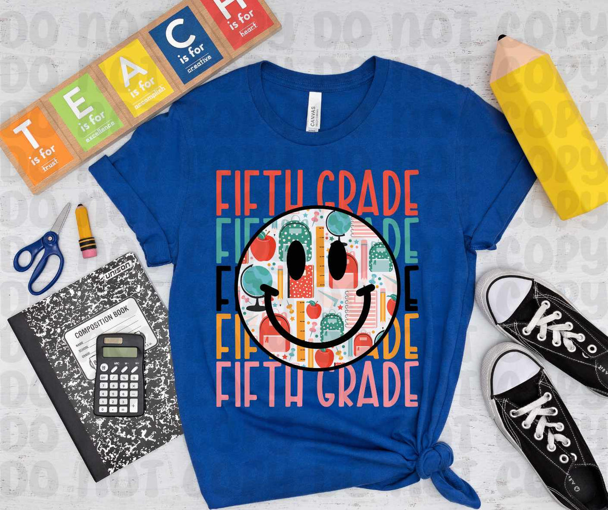 Fifth grade stacked smiley (canvista) 43709 DTF transfer
