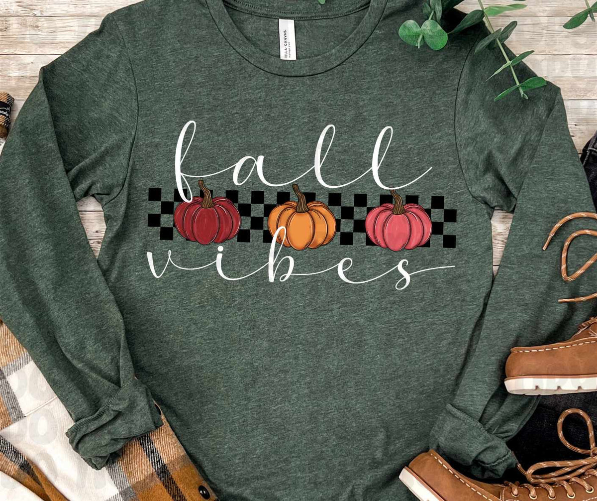 Fall vibes red orange pink pumpkins (canvista) 43701 DTF transfer