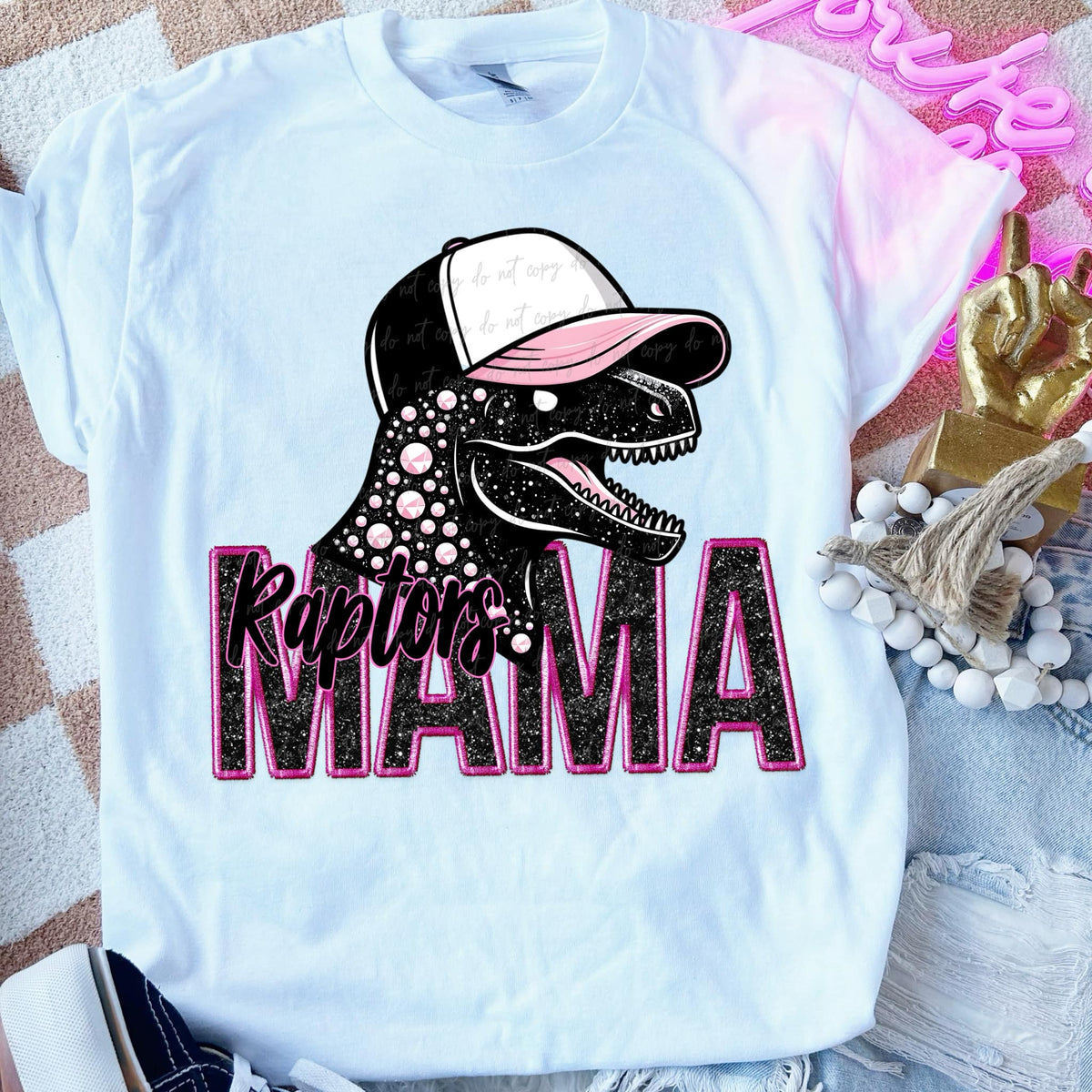 Raptors mama PINK DTF transfers
