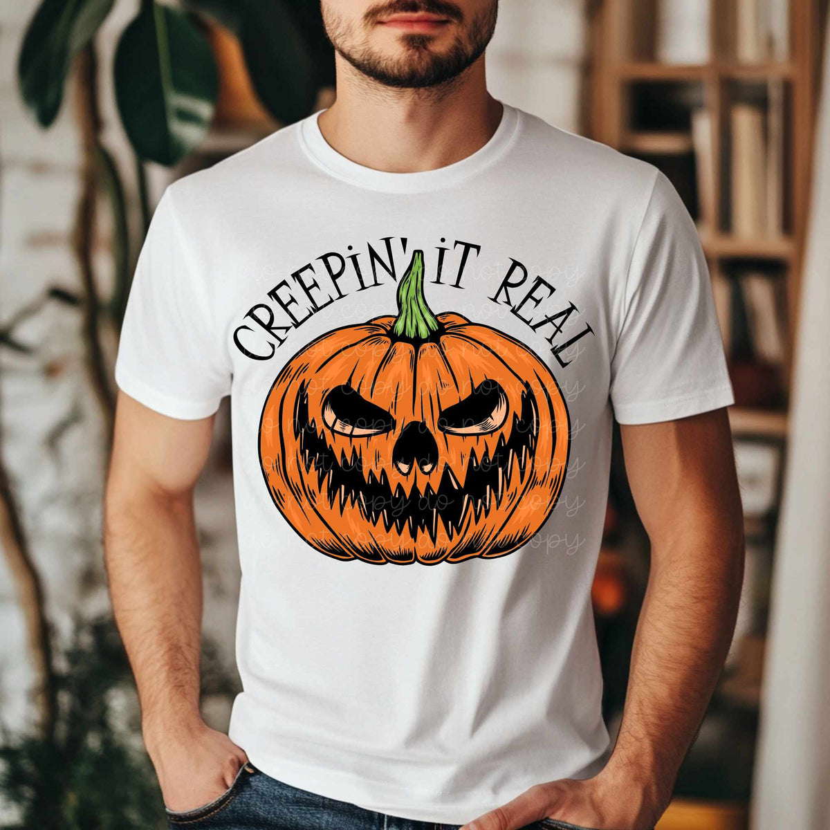 Creepin it real pumpkin DTF transfer