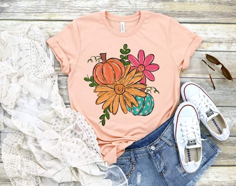 Pumpkin and flowers (S&G) 50315 DTF transfer