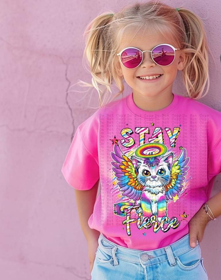 Stay fierce white cat (CSTAGE) 44778 DTF transfer