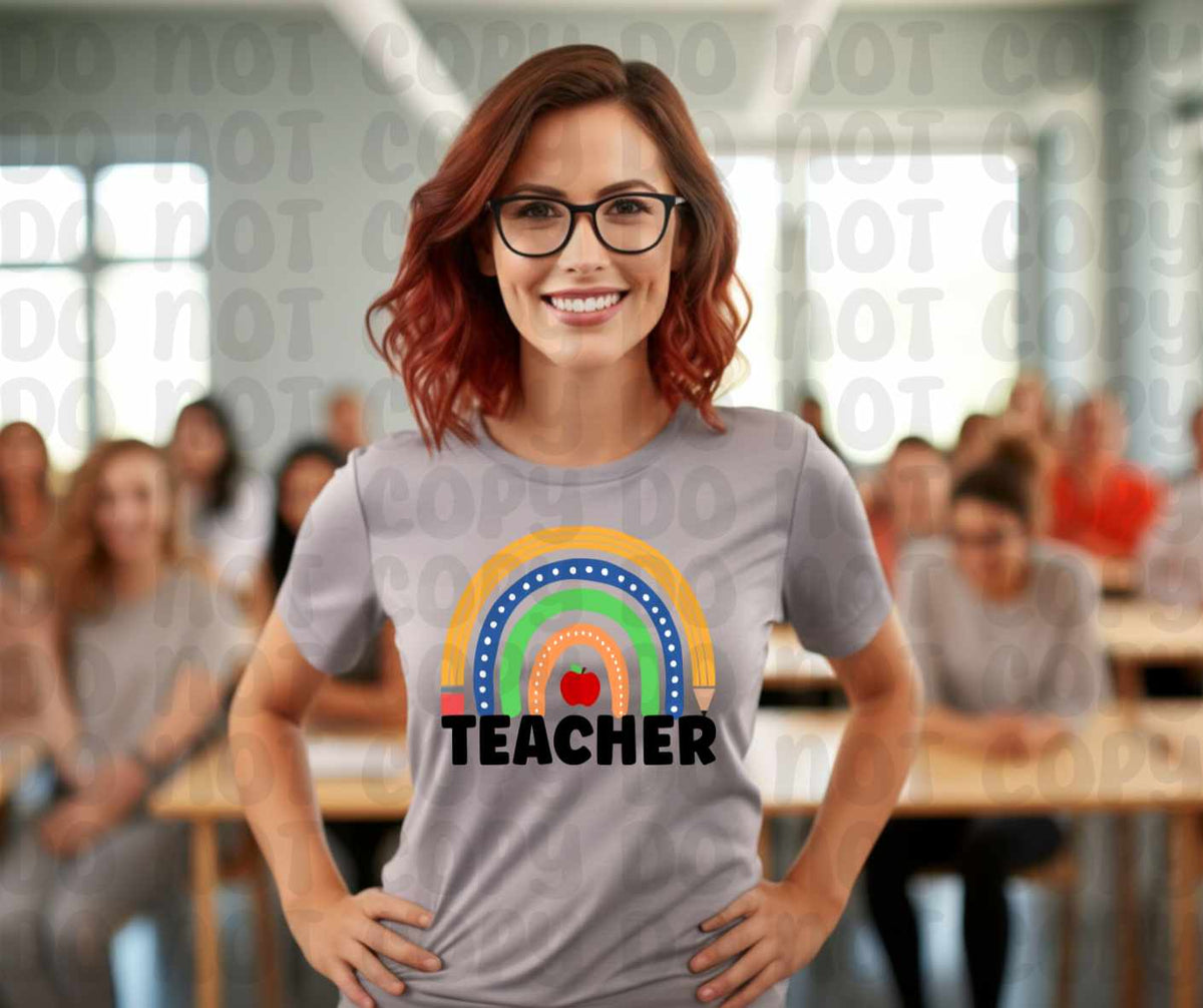 Teacher with rainbow (canvista) 43703 DTF transfer