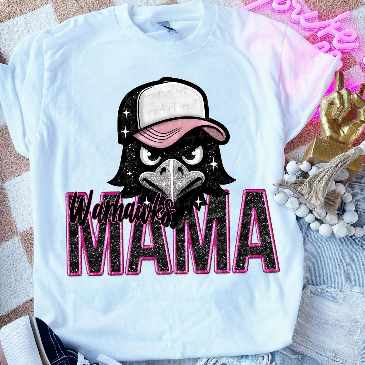 Warhawks mama PINK DTF transfers