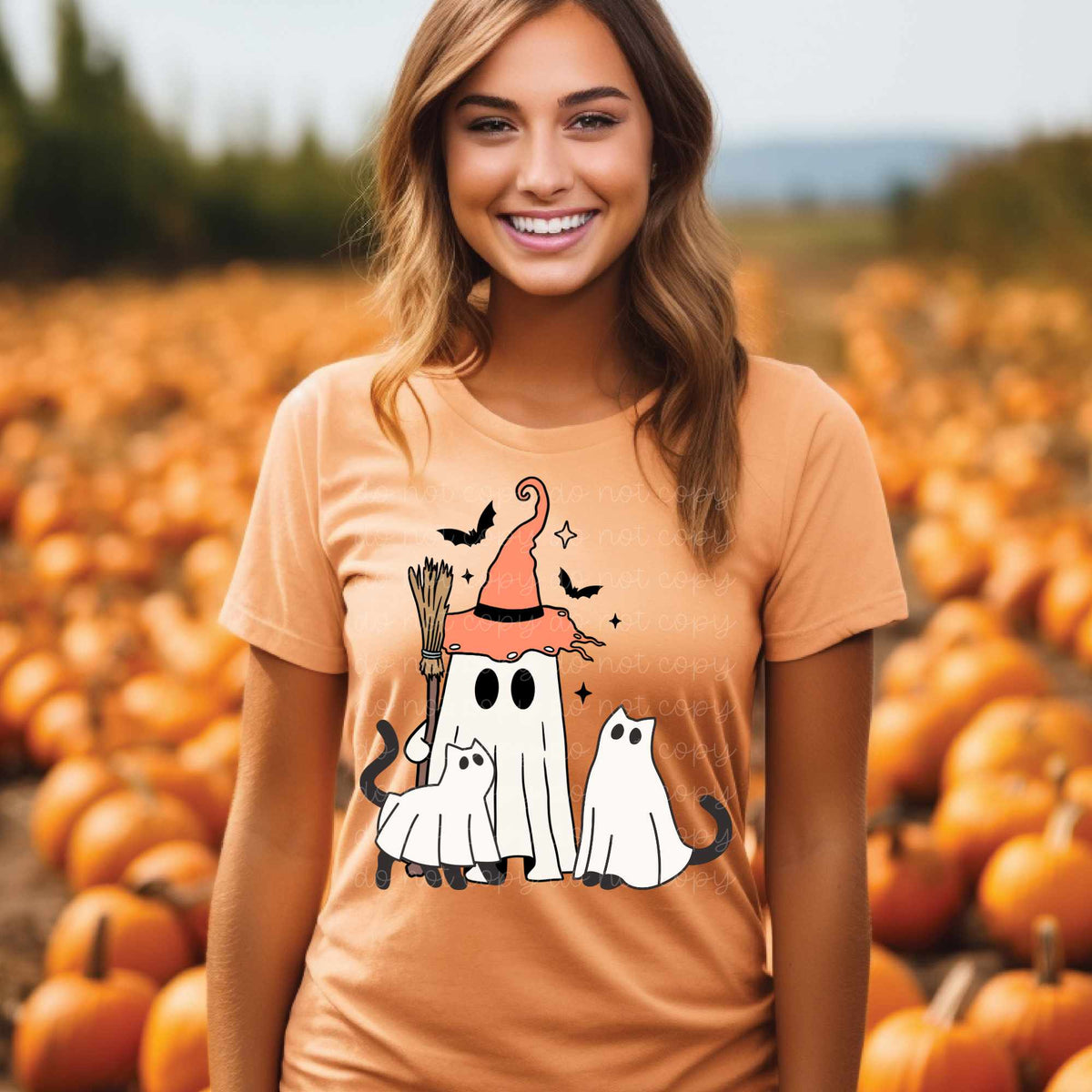 Ghost and cats DTF transfer