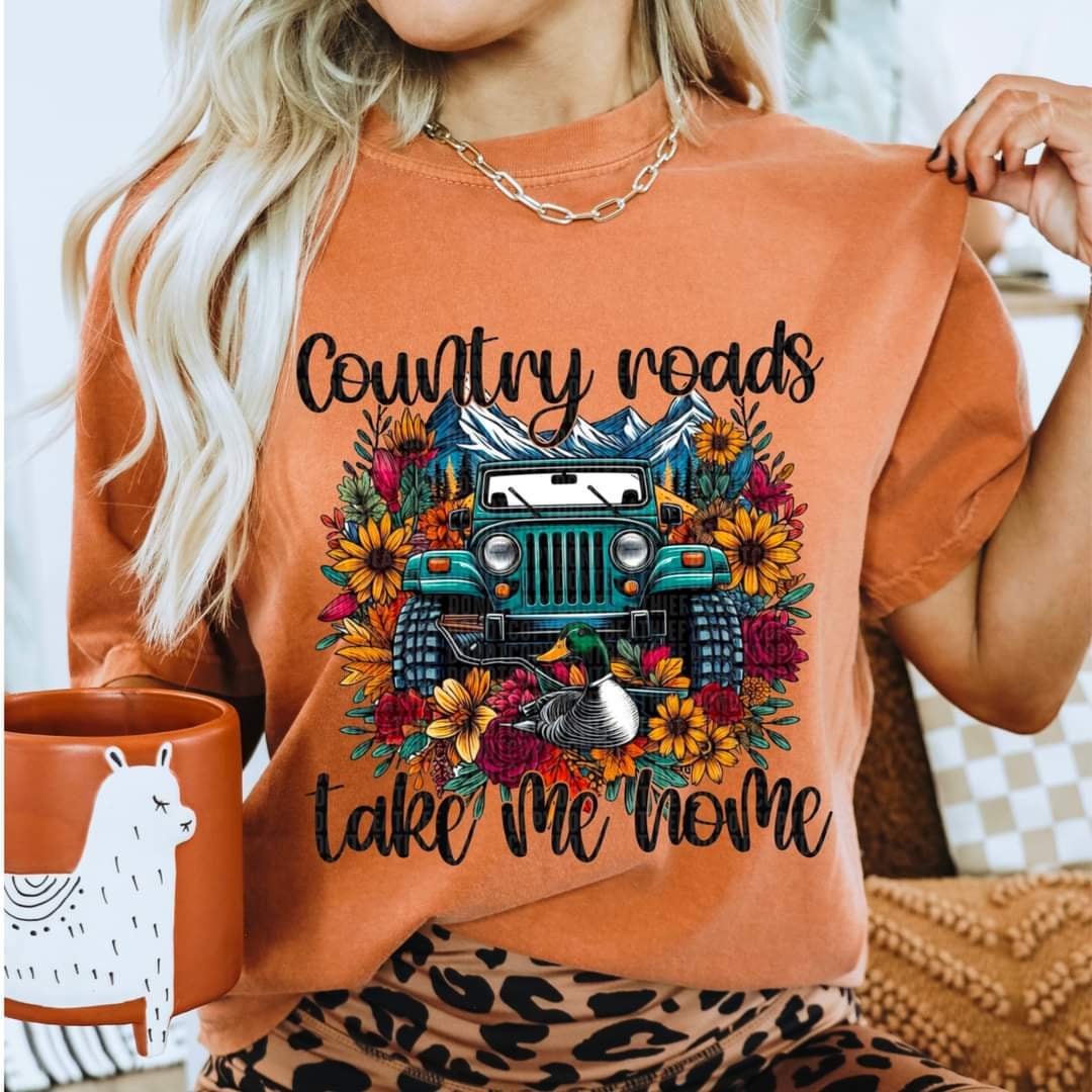Country roads take me home J (CRAFTI) 44539 DTF transfer