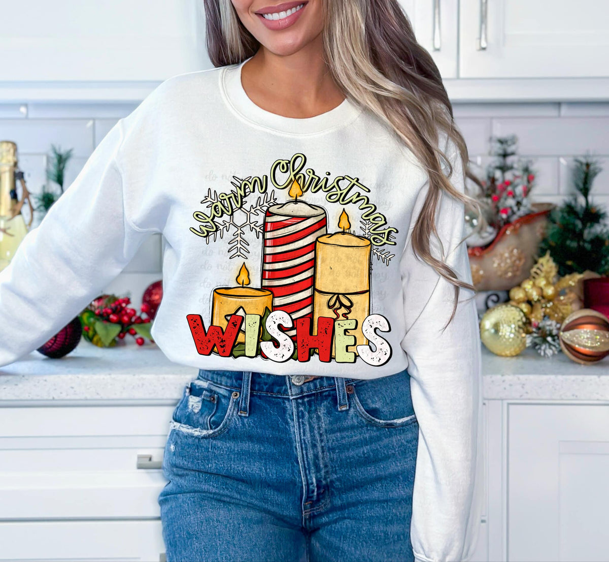 Warm christmas wishes candles EXCLUSIVE DTF transfer