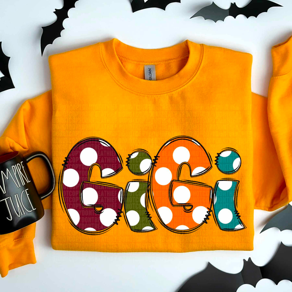 Gigi polka dots fall colors 52073 DTF transfer