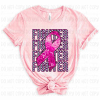 Fighter stacked pink ribbon (REVEL) 44201 DTF transfer